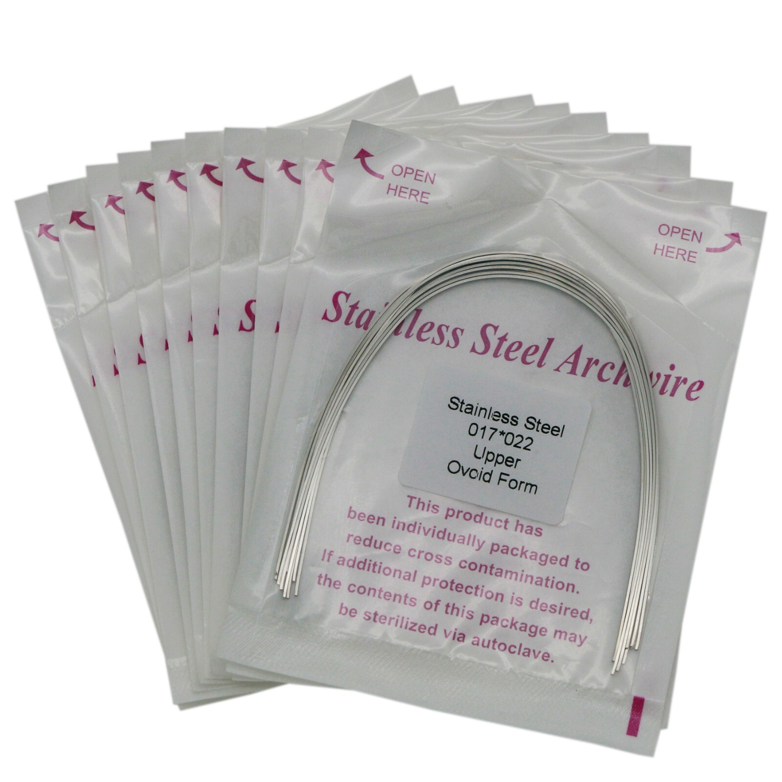 100Pcs Dental Ortho Arch Wire Round/Rectangular Stainless Steel Ovoid/Natural