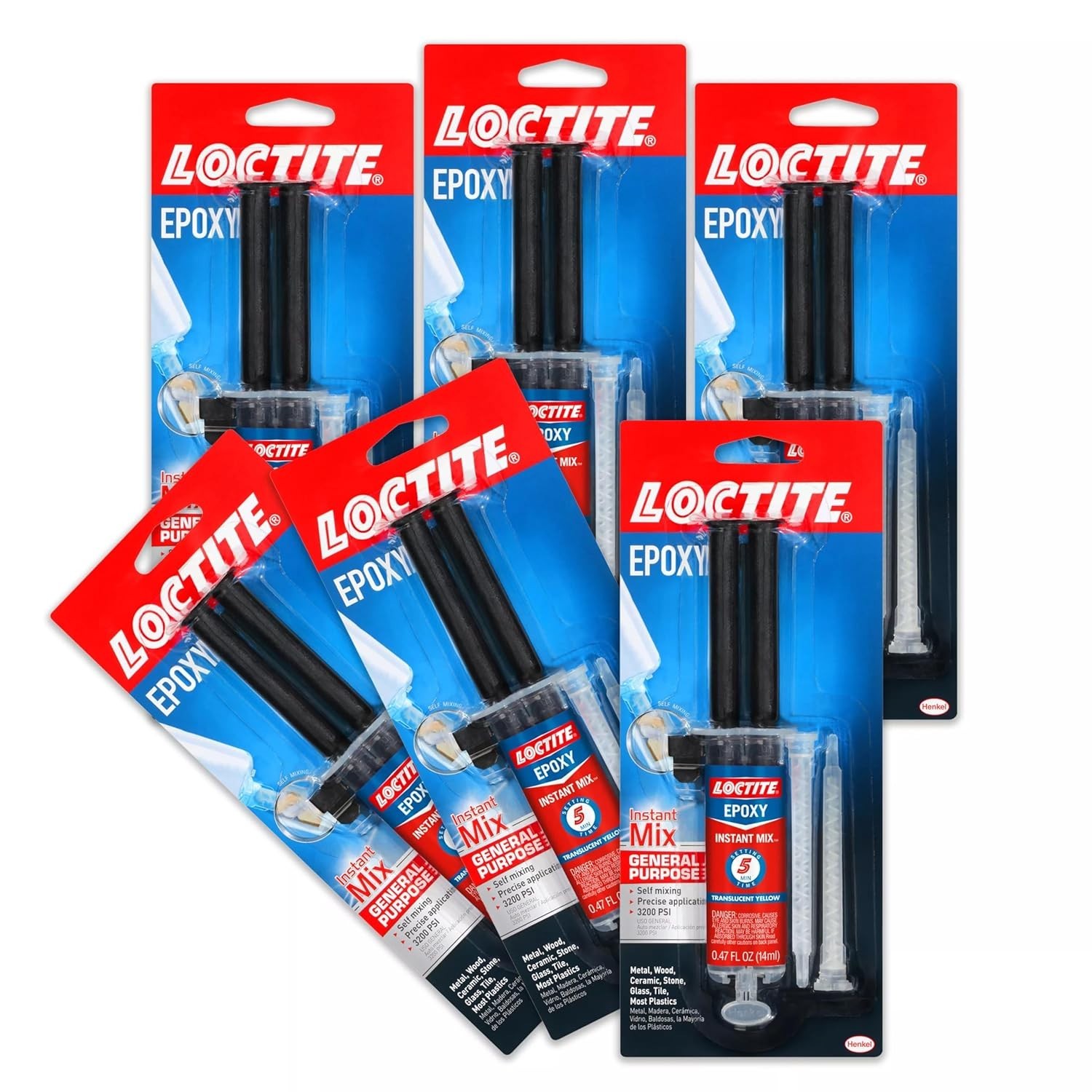 Self-Mixing Epoxy Syringes, 6 Pack for Easy Application and Strong Adhesion
