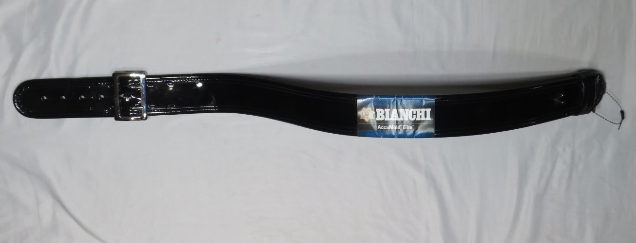 BIANCHI SAM BROWNE 7960 ACCUMOLD 26 HIGH GLOSS BLACK CHROME 2 1/4″ DUTY BELT NEW