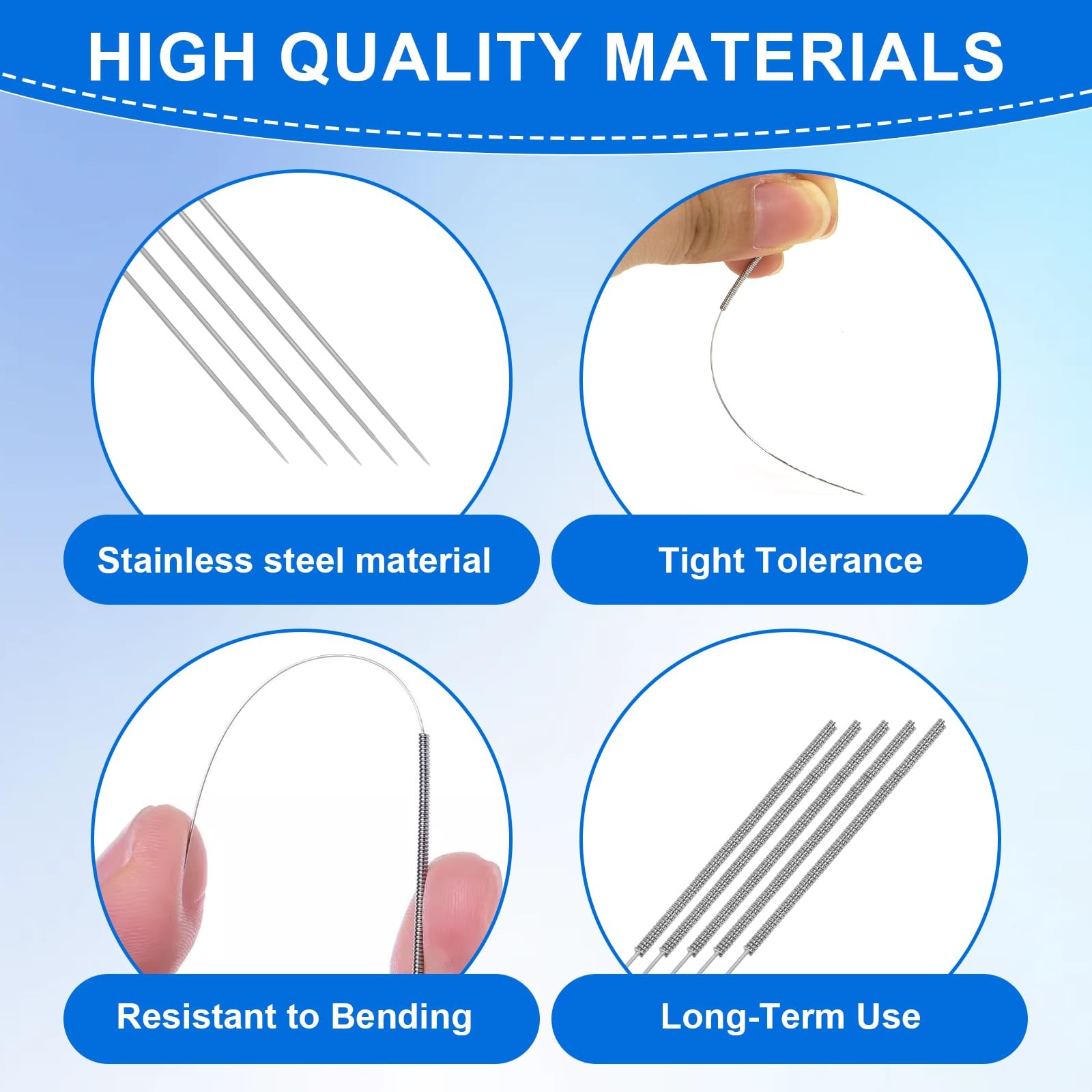 50 Pcs 3D Printer Nozzle Cleaning Needles 0.4mm Stainless Steel Cleaner Set
