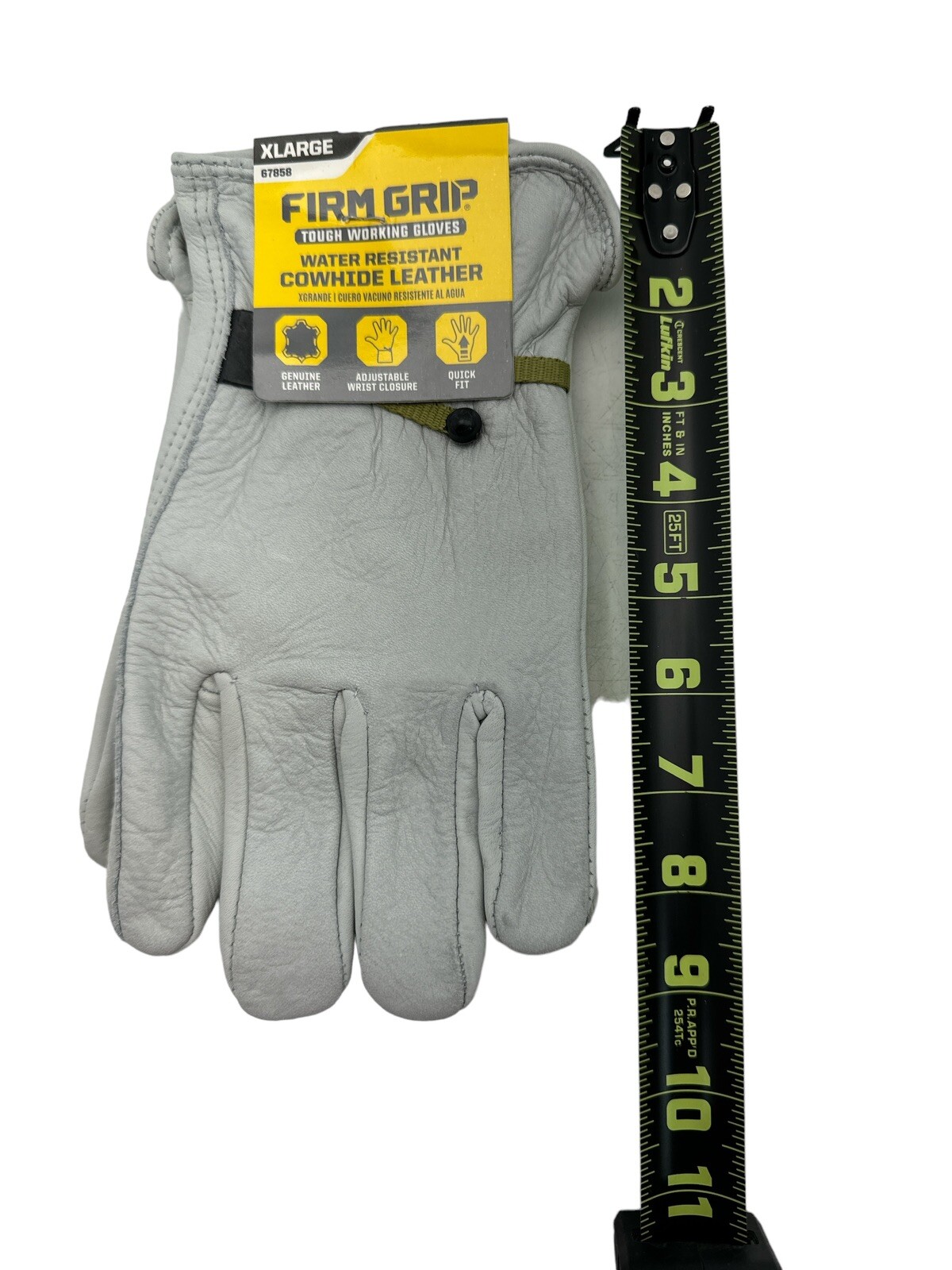 Firm Grip Work Gloves Cowhide Water Resistant Leather X-Large 67858 New