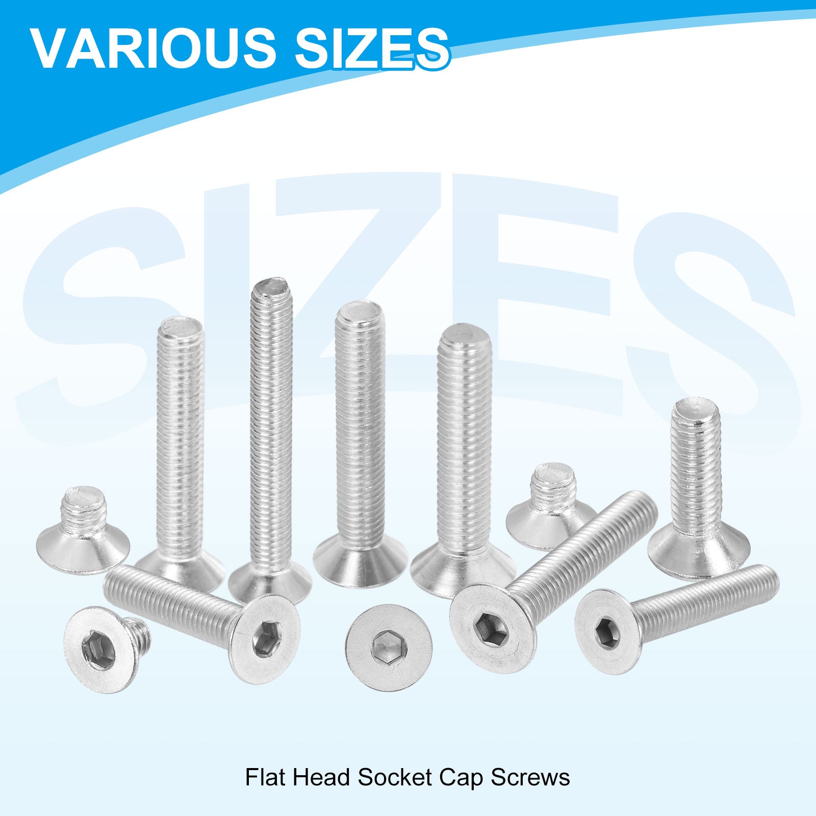 M5 x 30 mm Flat Head Socket Cap Screws, 20 Pcs Hex Socket Countersunk Flat