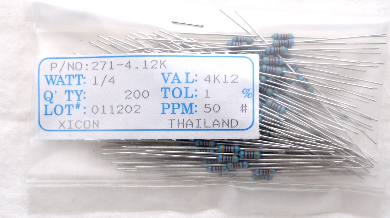 30 Pcs 1/4w Watt 1% Tolerance Metal Film Resistor Selections Val 220 620 to 12k