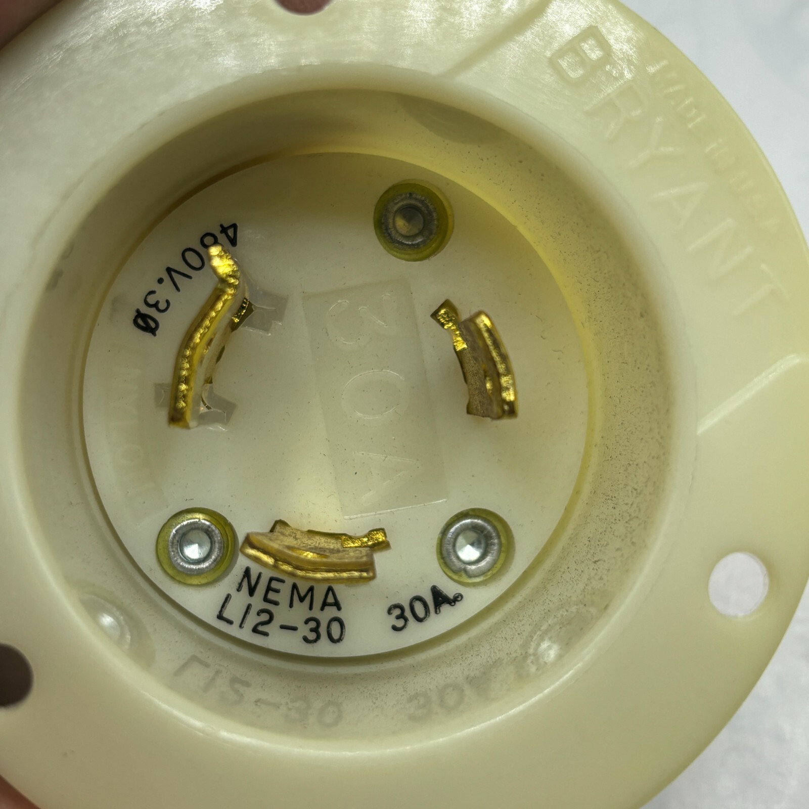 ARROW HART 6965 LOCKING FLANGED INLET 30A 480V 3PH 3P 3W NEMA L21-30P 🔔