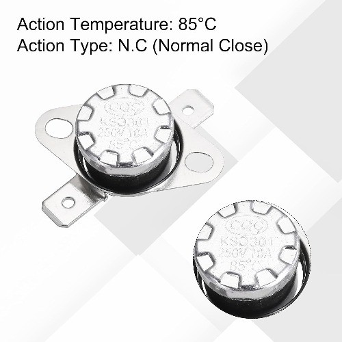 KSD301 85°C 185°F 10A Normally Closed N.C Adjustable Snap D Number of Items: 8