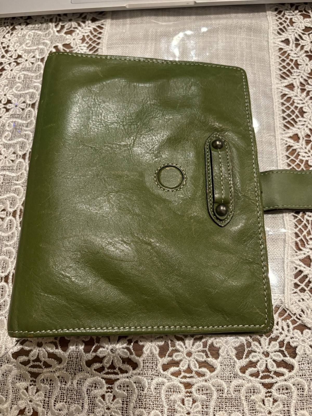 Franklin covey Compact Vintage Charlotte Full Grain Leather Olive/Green Color