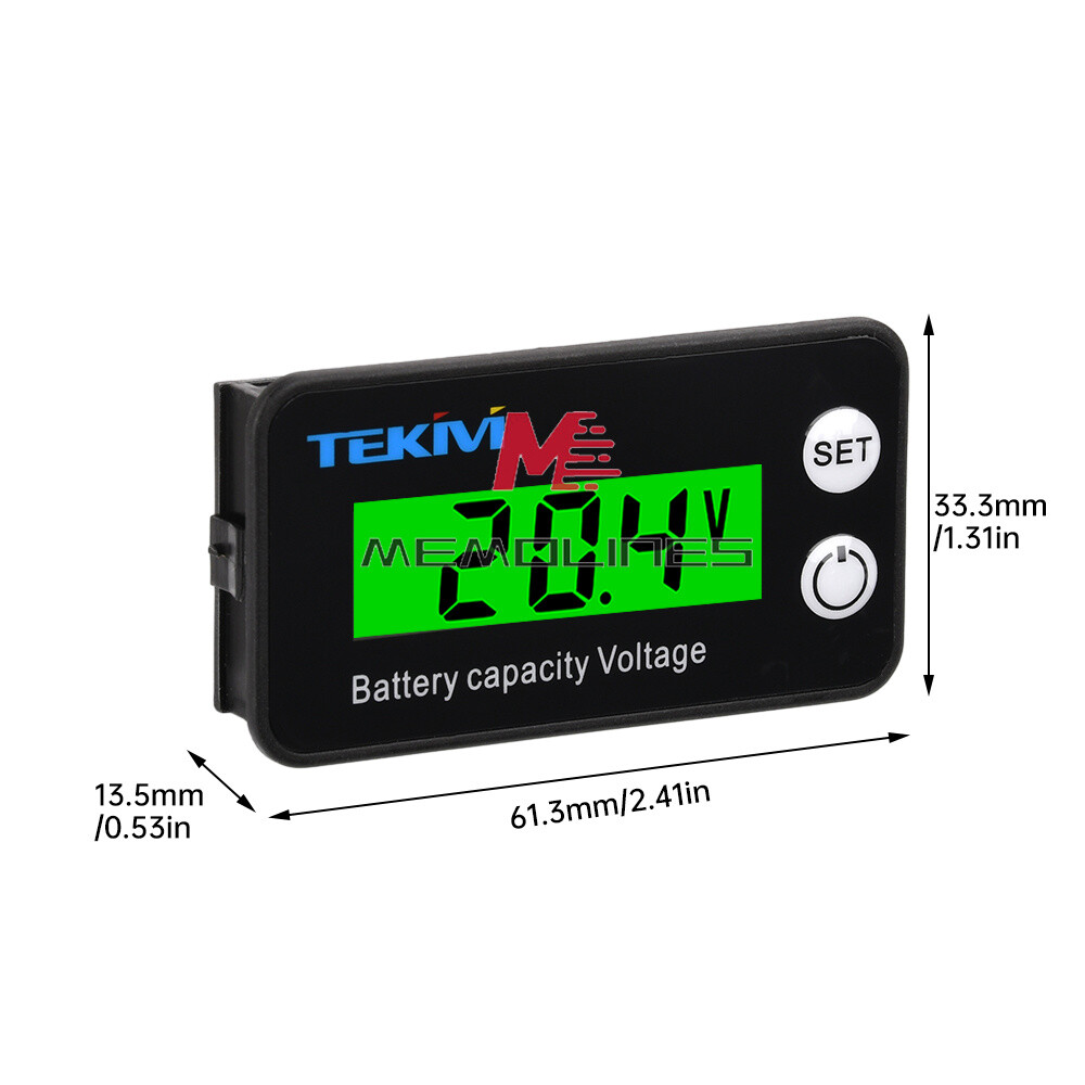 6136B High Precision LCD Battery Voltmeter Indicator Low Voltage Alarm Setting