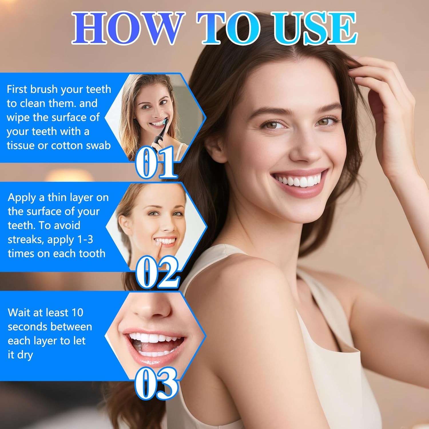 Tooth Polish & Whitening Paint – Instant Visible Brightening, Gentle Formula, ..