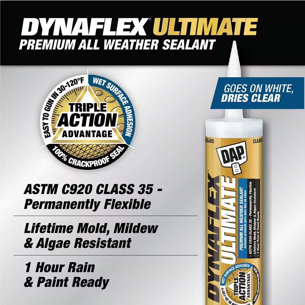 Dynaflex Ultimate 10.1 Oz. Clear Premium All Weather Exterior Window, Door, Sidi