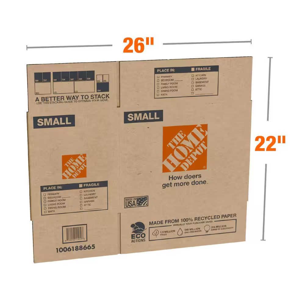 Small Moving, Shipping, Packing Box with Handles (10 Pack)