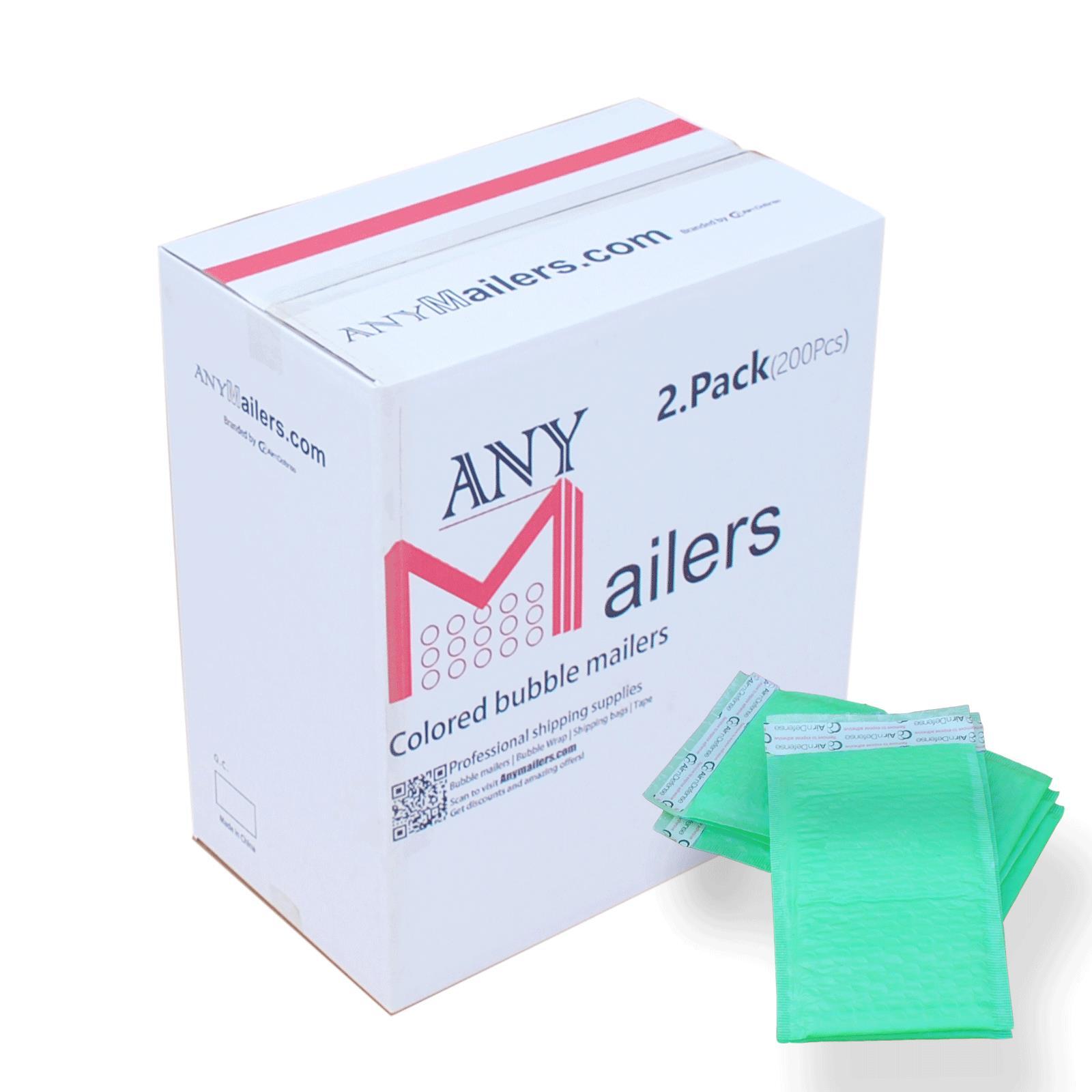 AirnDefense 200 #2 8.5X12″ Green Poly Bubble Mailers Shipping Padded Envelope