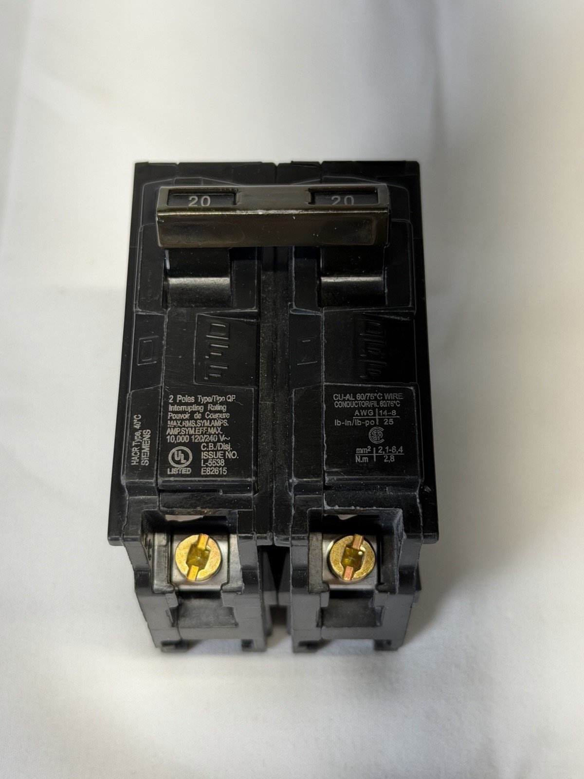 Q220 20-Amp Double Pole Type QP Circuit Breaker