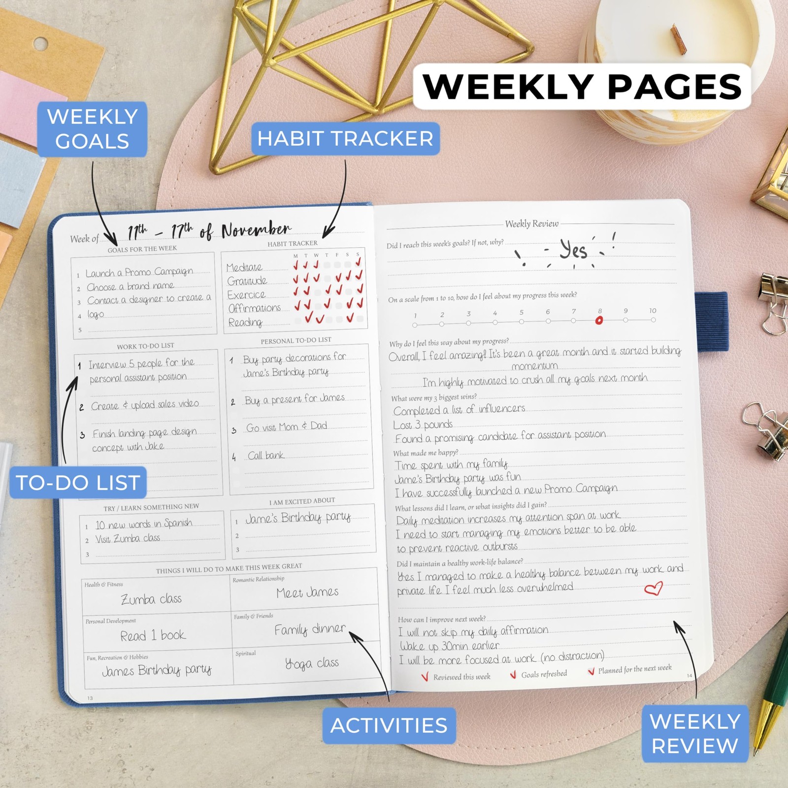 Daily for 3 Months – Undated Monthly Weekly & Daily Planner to Hit Goals. Org…