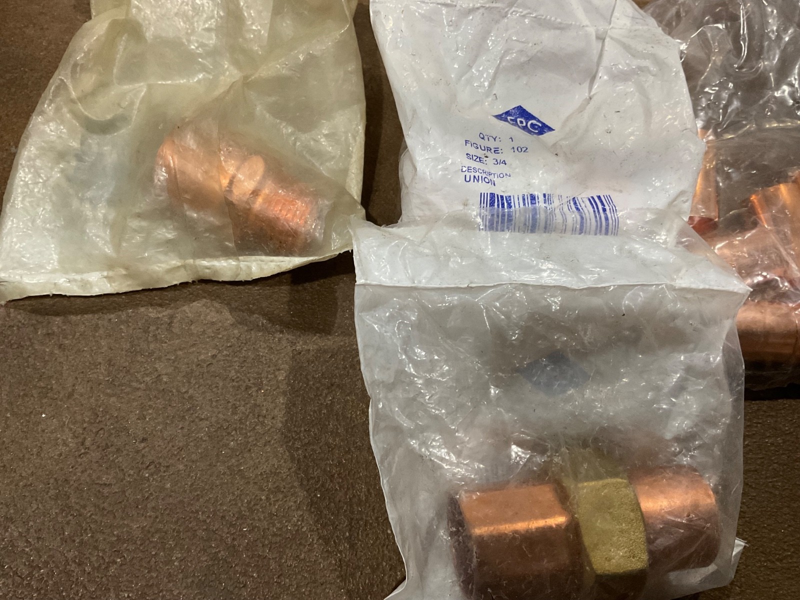 Mixed Plumbing Lot of Nibco Copper Sweat Fittings [Elbows Tees Caps] & Other