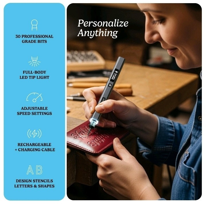 EtchMate Engraving Pen for Metal, Wood, Glass, Plastic & All Materials – Engr…