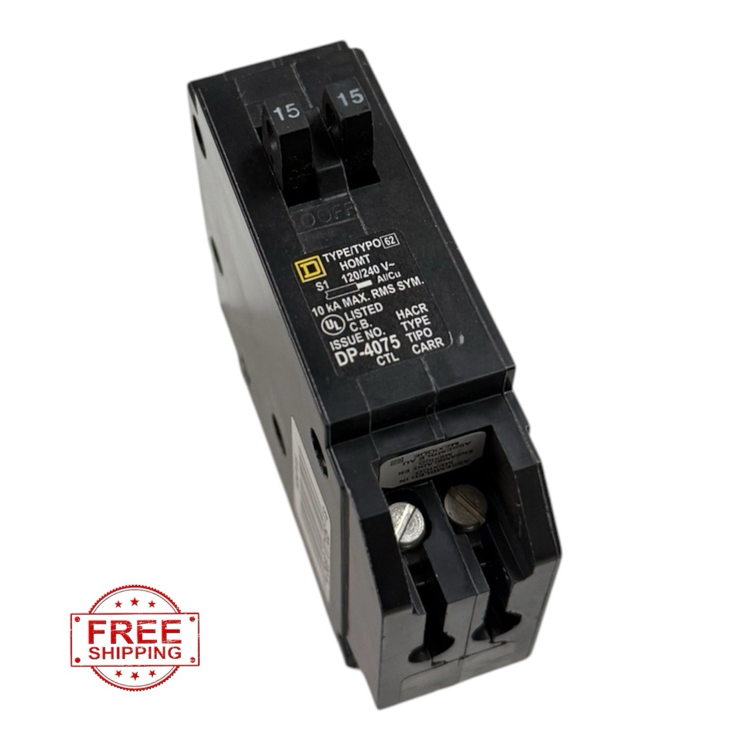 Square D Homeline 15A Twin 1PTandem Circuit Breaker HOMT1515 15/15 AMP New!!