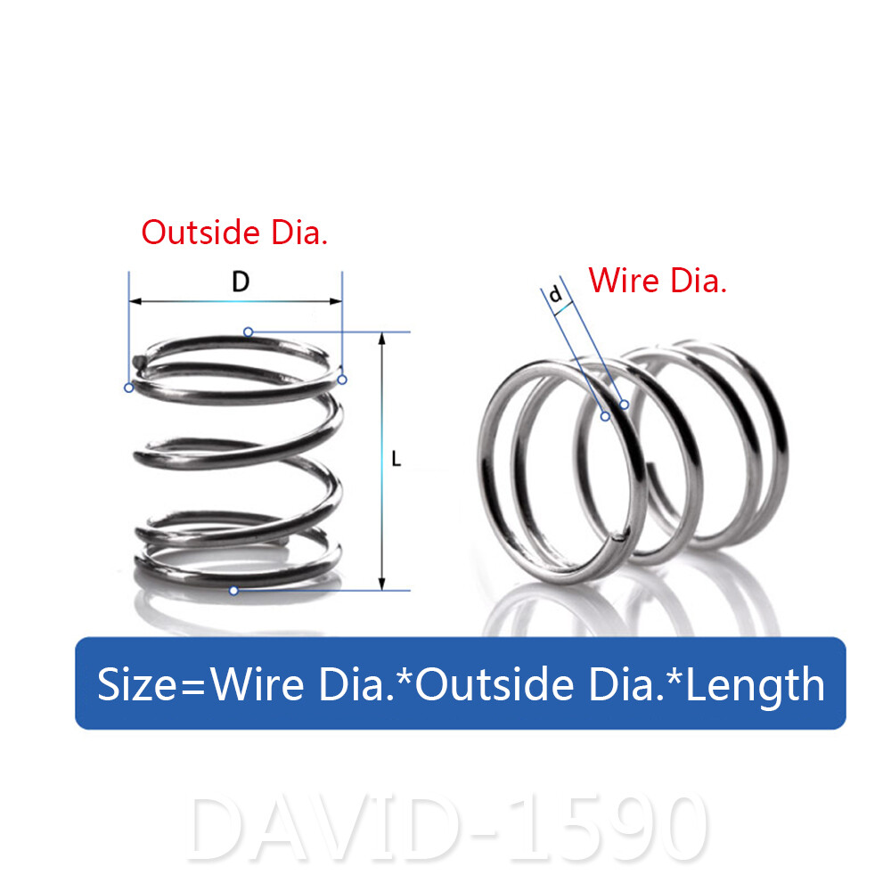 1.0mm Wire Dia. 6mm – 16mm Outside Dia. Compression Spring 304 Stainless Steel