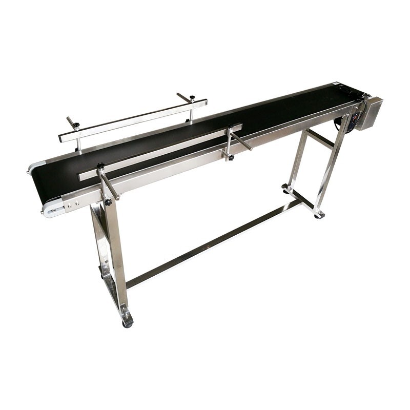 70.8″*7.8″ Black PVC Belt Conveyor with Double Guardrail Adjustable speed 110V