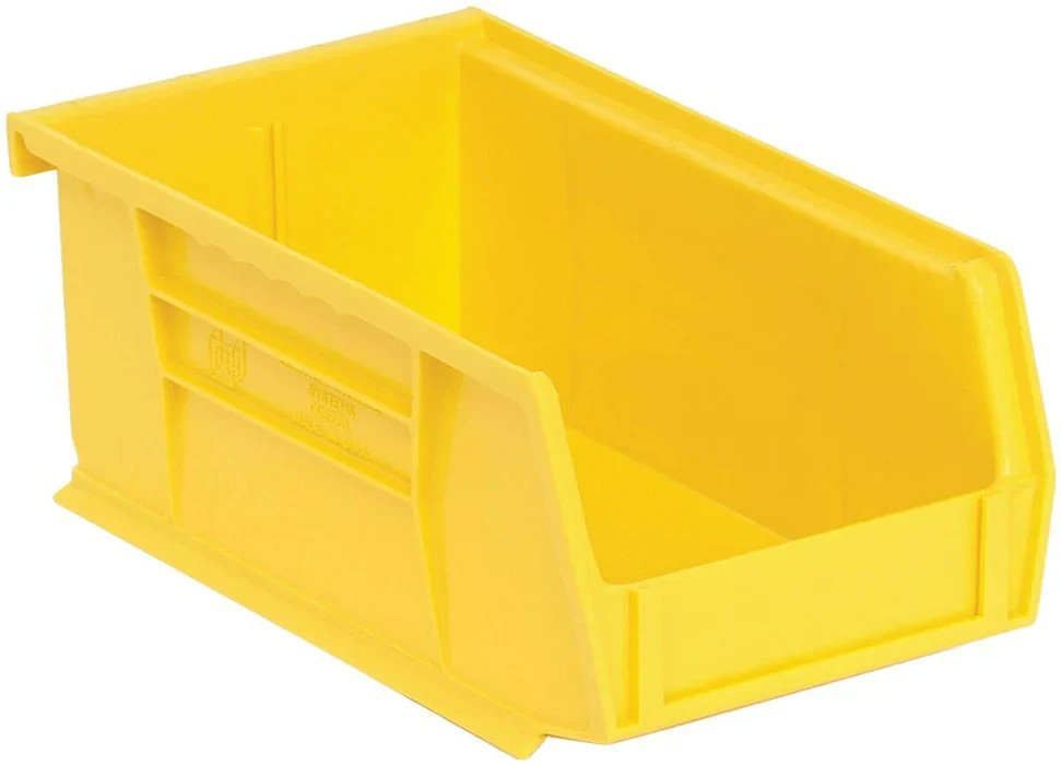 Stack Hang Storage Bins 7.375×4.125×3 Yellow 24 Pack Heavy Duty USA QUS220