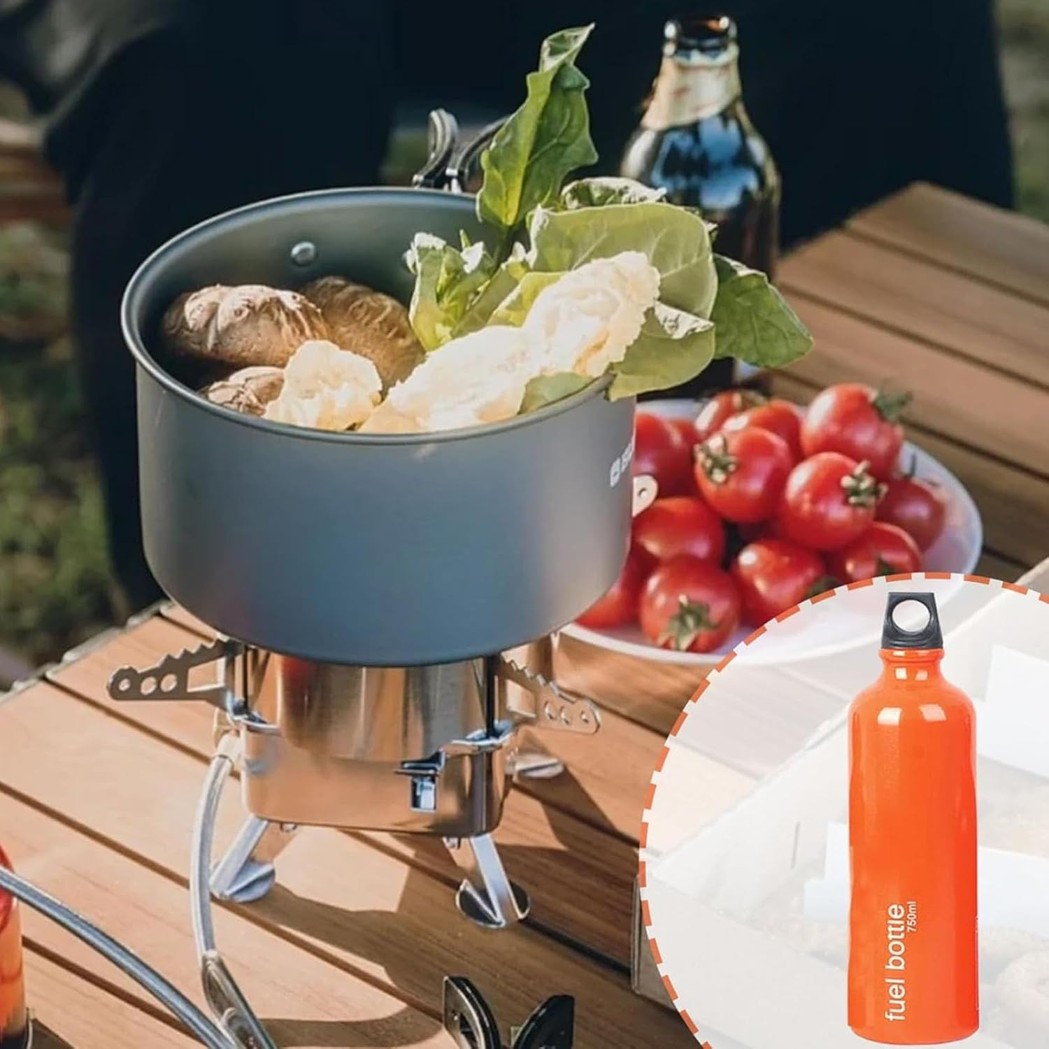 Aluminium Fuel Bottle 750Ml – Camping Fuel Container, Leak-Proof Oil Storage Can