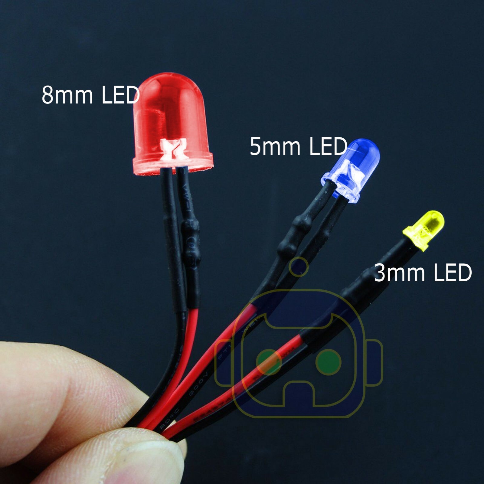 1.8mm 3mm 5mm 10 Pre Wired LED Cabled DC9-12V Diffused Lights Emitting Diodes