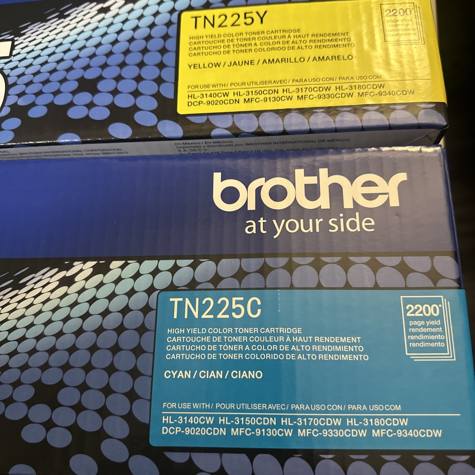 Brother TN221 TN225 Toner 4pk | Blk Cyan Magenta Yellow | HL-3170CDW MFC-9340CDW