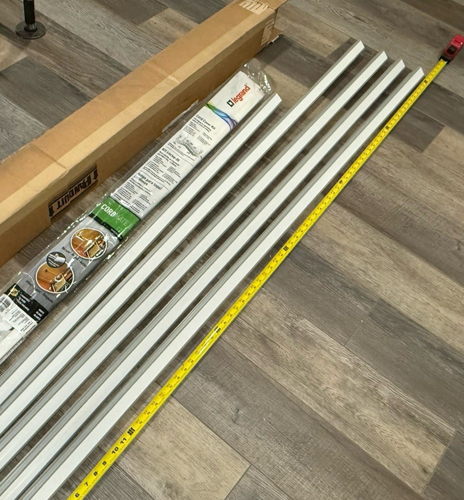 Panduit Raceway kit; 4 6ft grey, 1 3ft 11.5inch grey, and white Legrand bag of 3