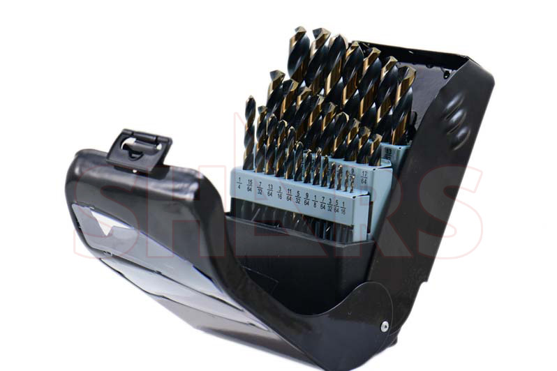 29 Pcs HSS 6542 1/16″ To 1/2″ By 64ths 135° Jobber Drill Set High Speed Steel P}