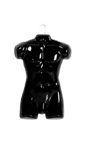 Molded Hanging Man’s Shirt T Torso Form Fits S – L Male Mannequin Black Hang