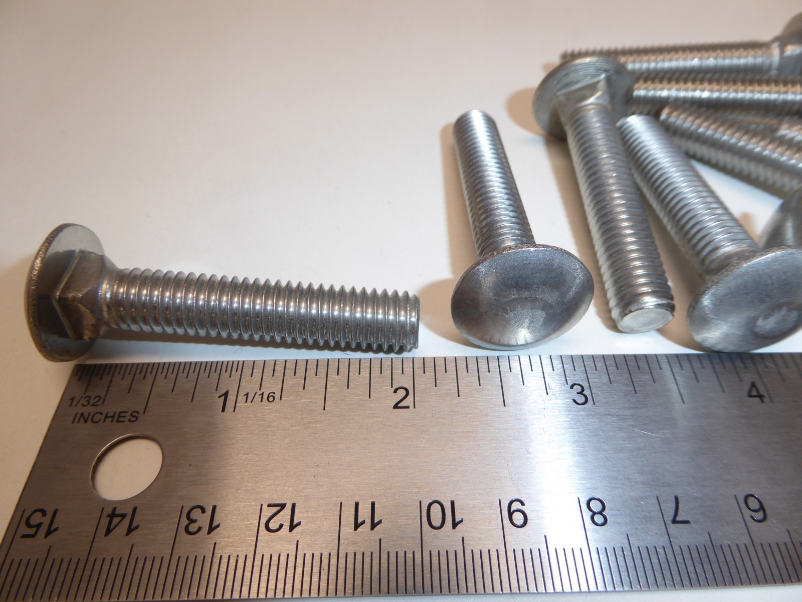 3/8-16 x 2″ Carriage Bolt SS 18-8 VINTAGE USA Made NEW! Quantity of 10