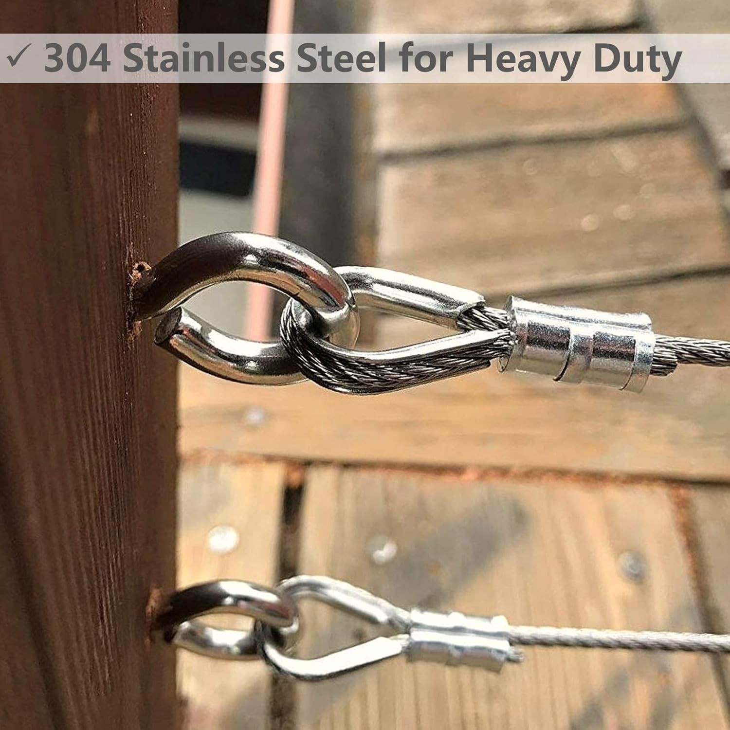 50Pcs Stainless Steel Thimble for 3/16 Steel Wire Rope Cable, M5 Rope Thimble…