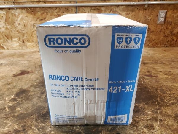 Ronco Care 421-XL X-Large White Non woven Polypropylene With Hood Case of 50