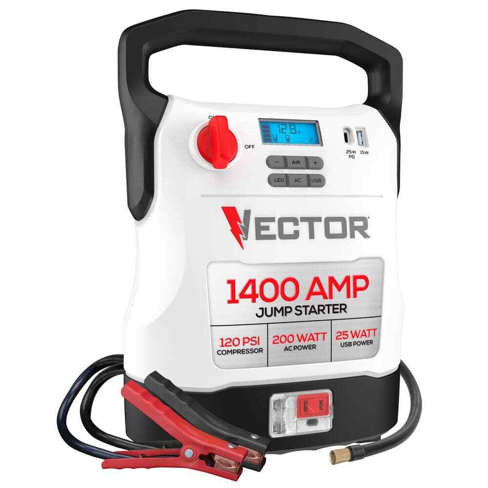 VECTOR 1400 Amp Jump Starter, Compressor, USB and AC Power
