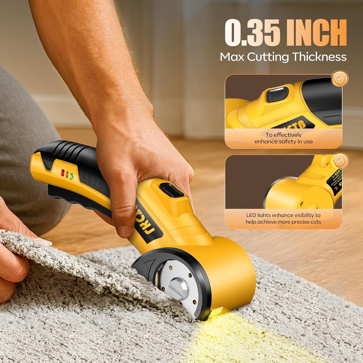 LKCTB Electric Scissors Cardboard Cutter w/ LED, Brushless Motor 3500mAh