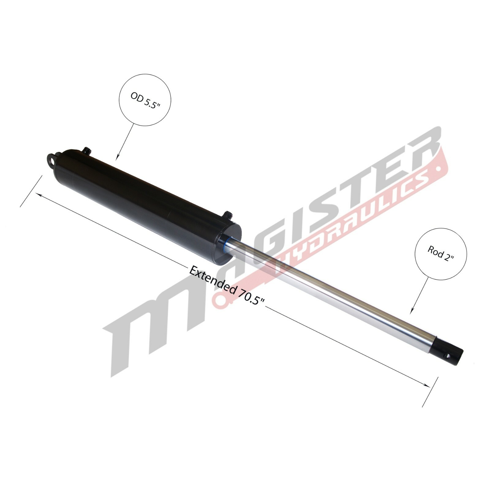 Hydraulic Cylinder Welded Double Acting 5″ Bore 30″ For Log Splitter 5×30 NEW