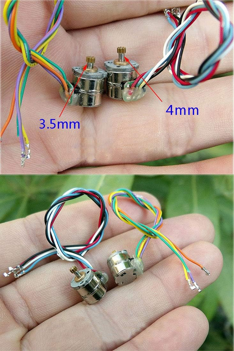 10 pair 8mm Micro Stepper Motor 2-Phase 4-Wire DC 5-6V with Connection line +gea