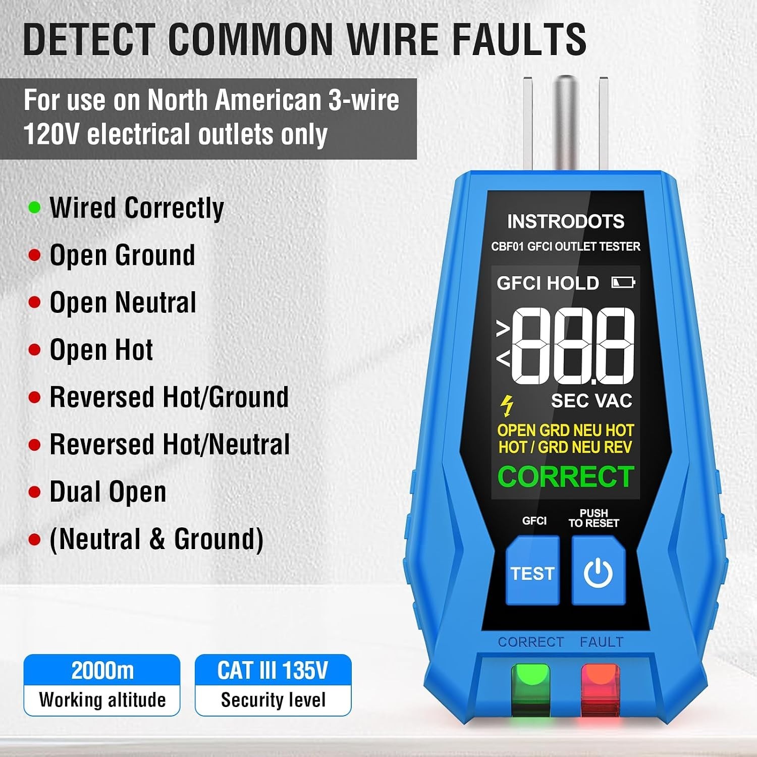 KAIWEETS Circuit Breaker Finder with LCD Display, NCV Tset & Black