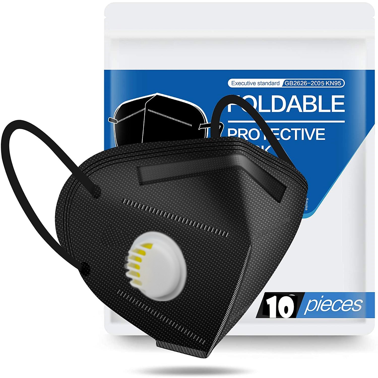 50/100 Pcs Black KN95 Protective 5 Layer Face Mask BFE 95% Disposable Respirator