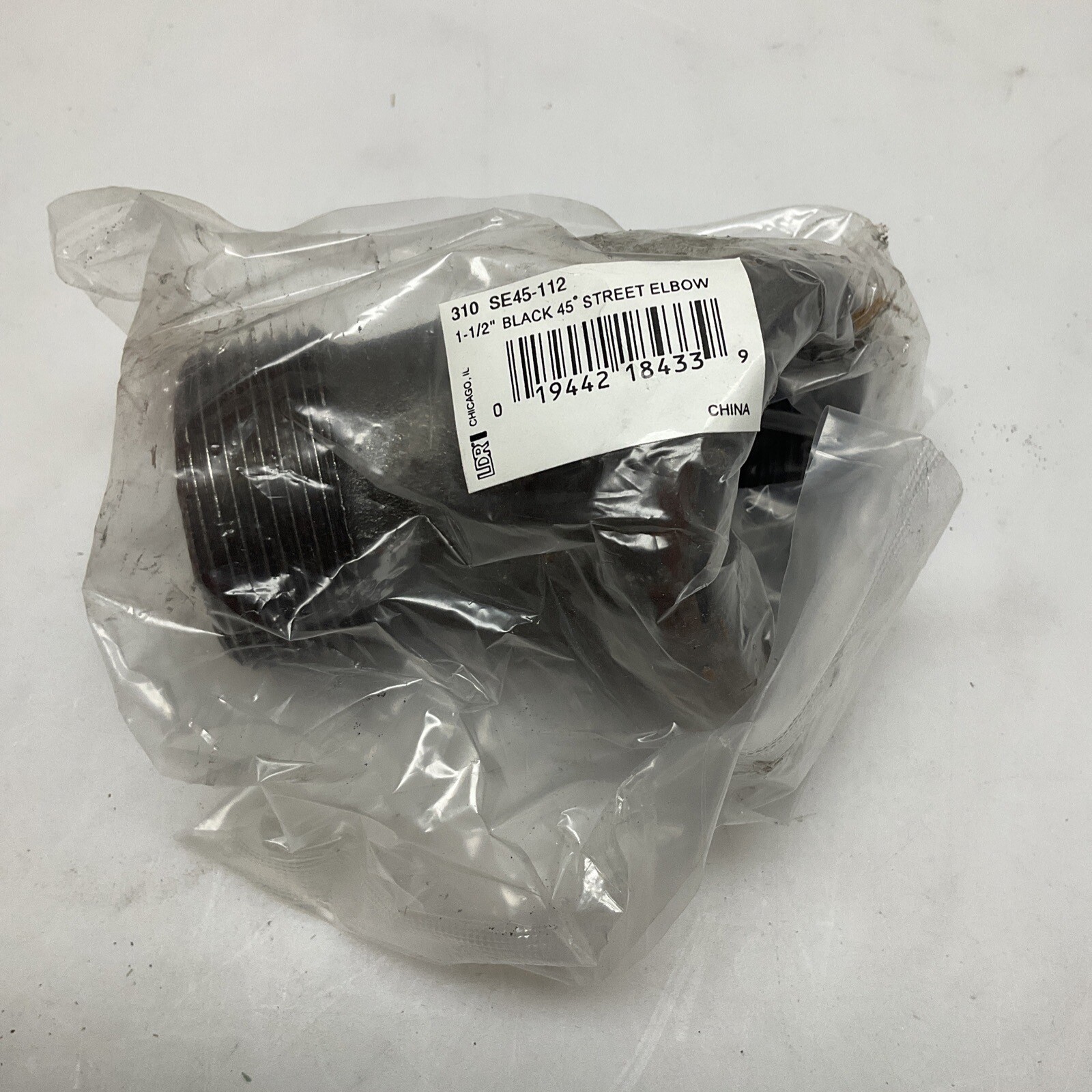 4 Pack LDR SE45-112 Street Elbow 1 1/2” 45* Black Pipe 4” Height