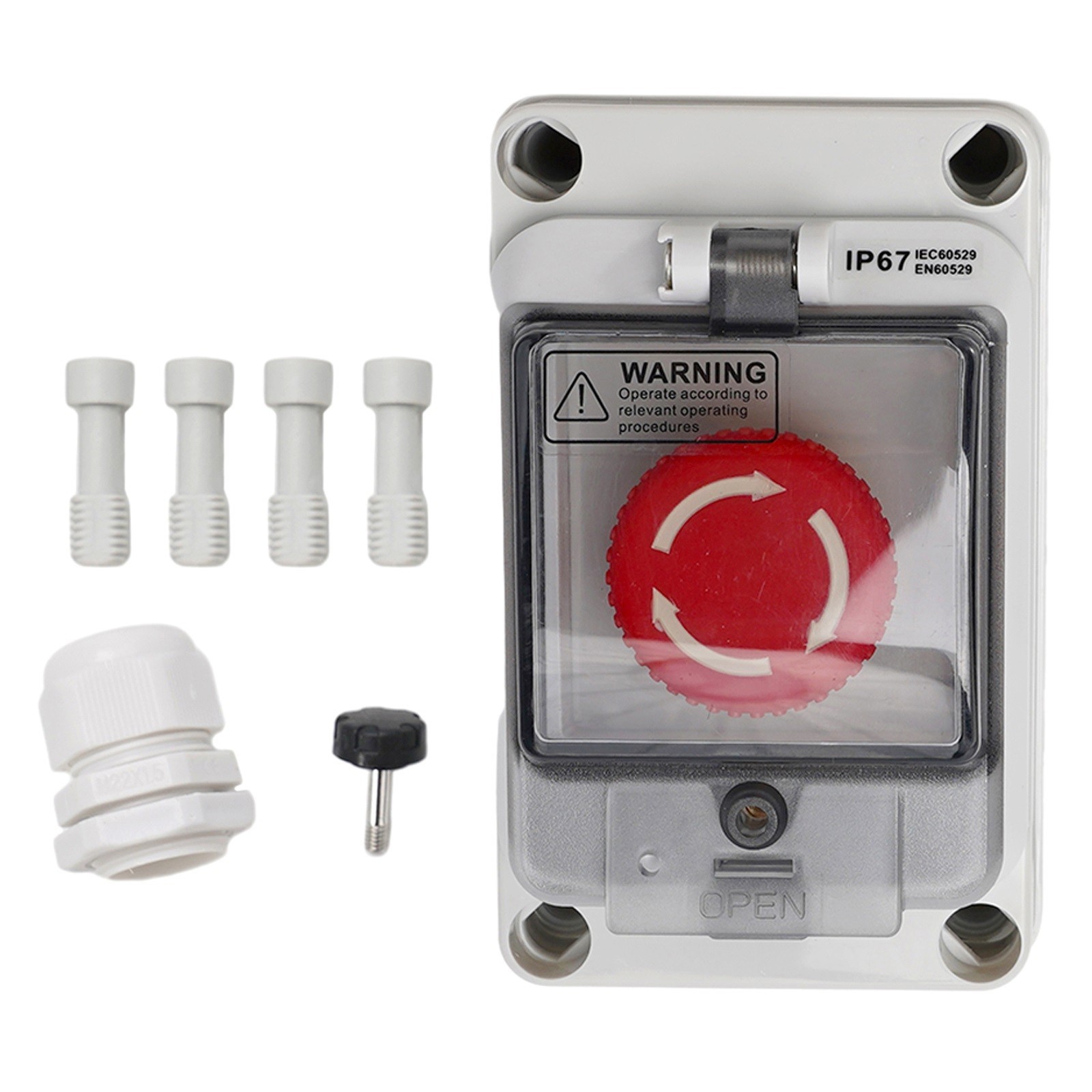 Brand New Button Box Switches Waterproof With Box 130*80*100mm 50mΩ Button