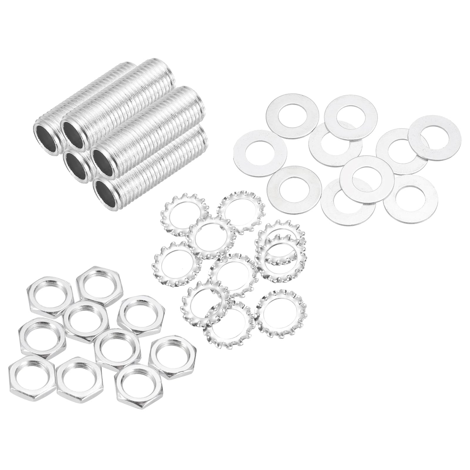 MECCANIXITY 35Pcs 1.4″ Lamp Pipe Nipples Kit with Hex Nuts Washers, 1/4IP All…
