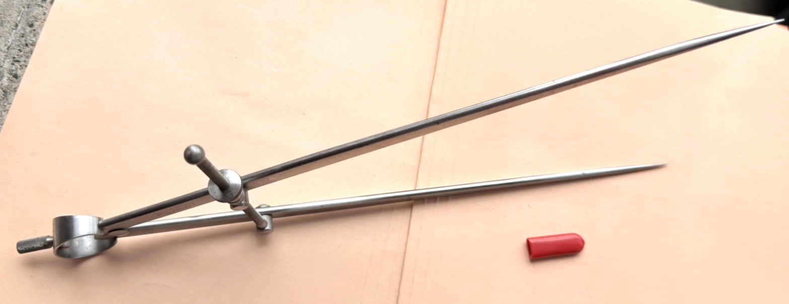 STARRETT No. 83B-12 Spring-Type Dividers W/Flat Legs; 12.0” Size & Capacity.USA