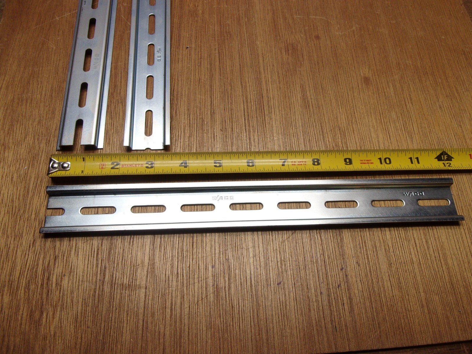 (Qty.6) Wago 12″ DIN Mounting Slotted Carrier Rail 35 X 7.5 MM Zinc Plated Steel