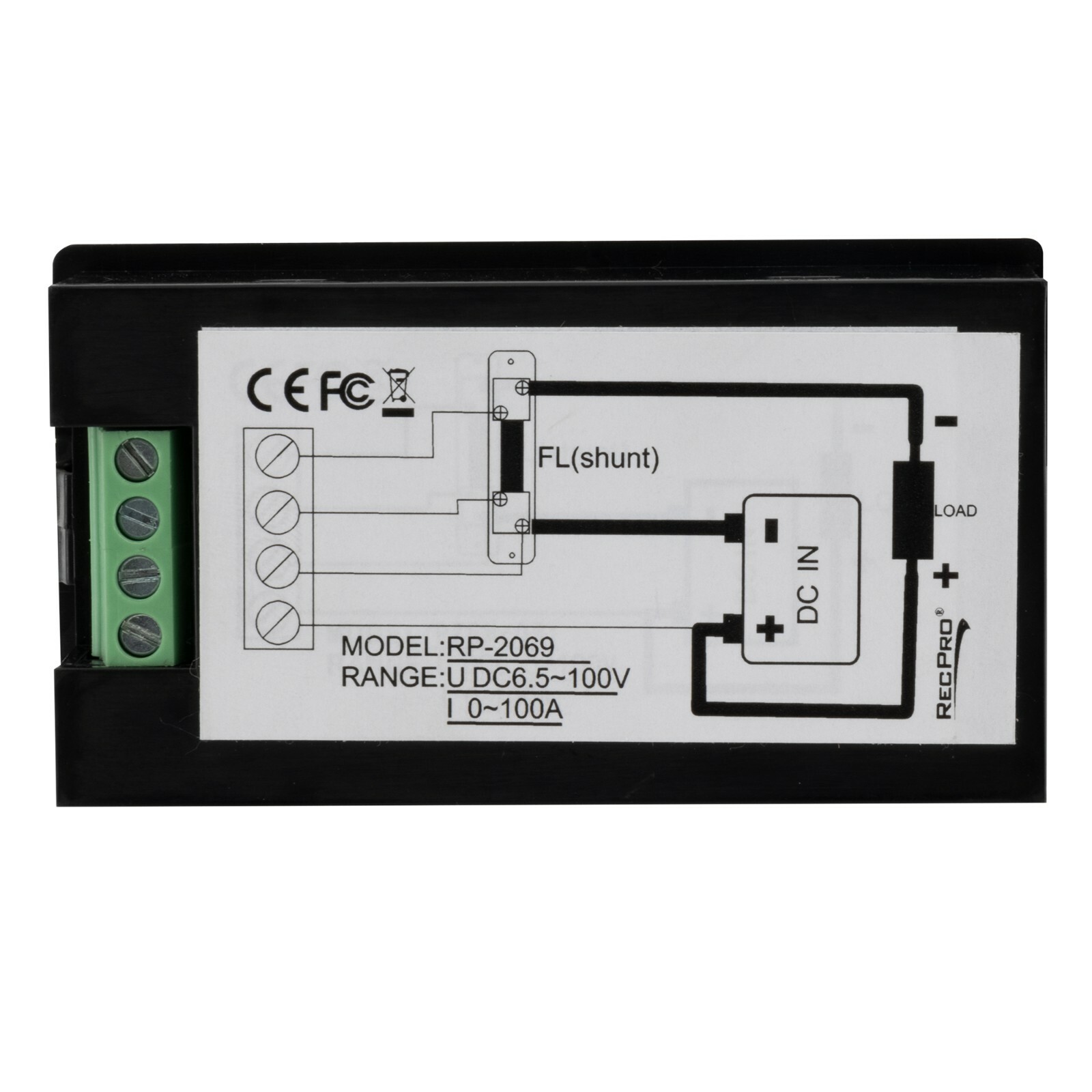 RV Power Usage Meter Measures Amps Watts Volts 12-100V DC Ammeter