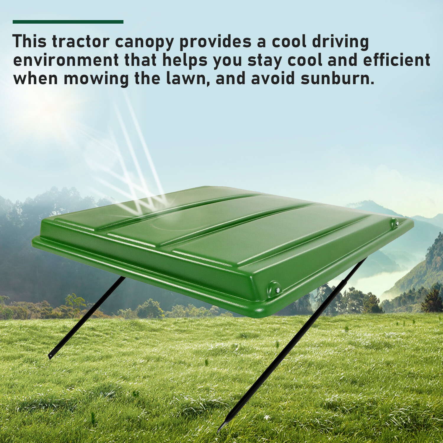 Green Top Tractor Canopy For 1 1/2″ x 3″, 2″ x 2″ or 2″ x 3″ ROPS