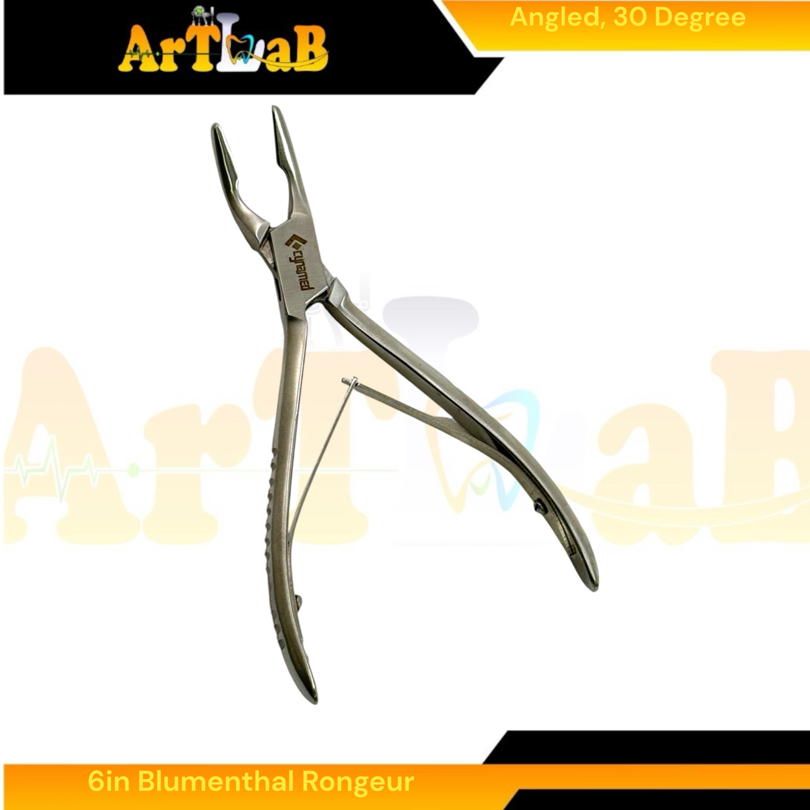 6in Blumenthal Bone Rongeur, 30° Angle with Leaf Spring Handle | Stainles Steel