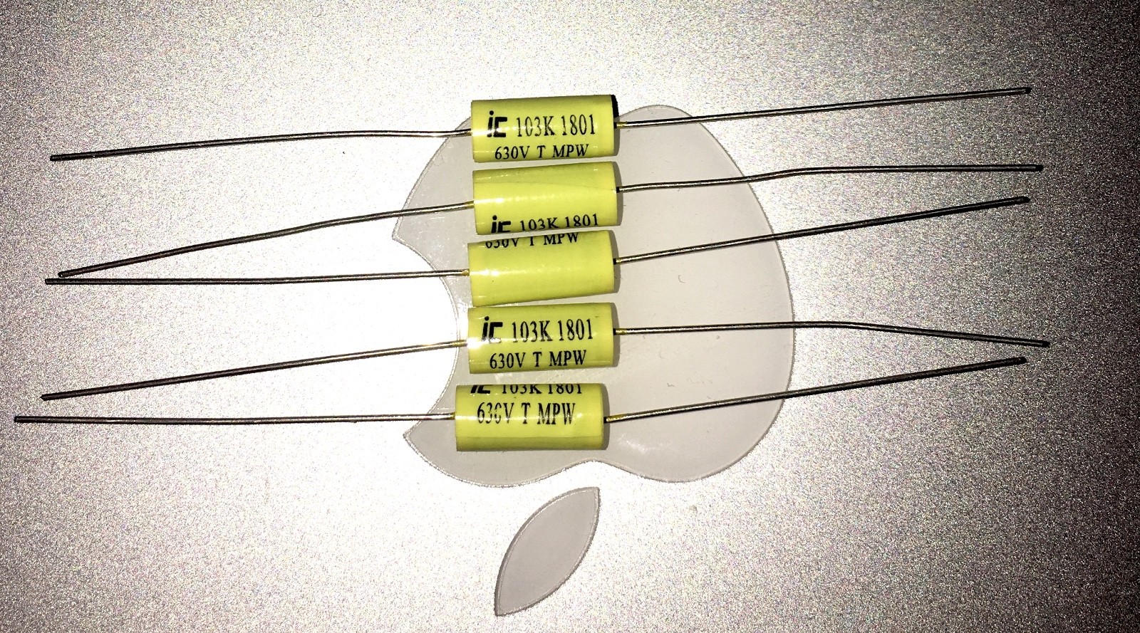  Five (5) New Illinois Cornell Dubilier .01uf 630V Axial Capacitors – Free Ship