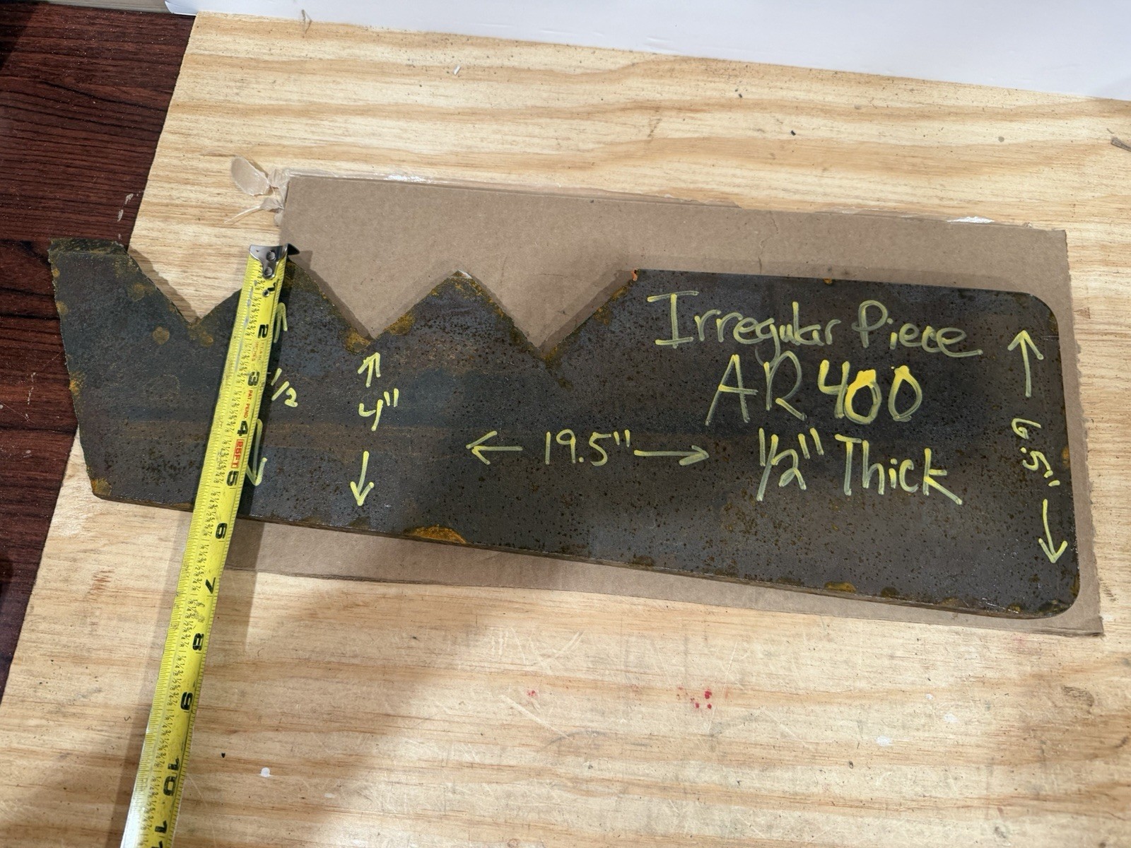 Irregular Piece of Abrasive Resistant Steel Plate – AR400 – 1/2” Thickness