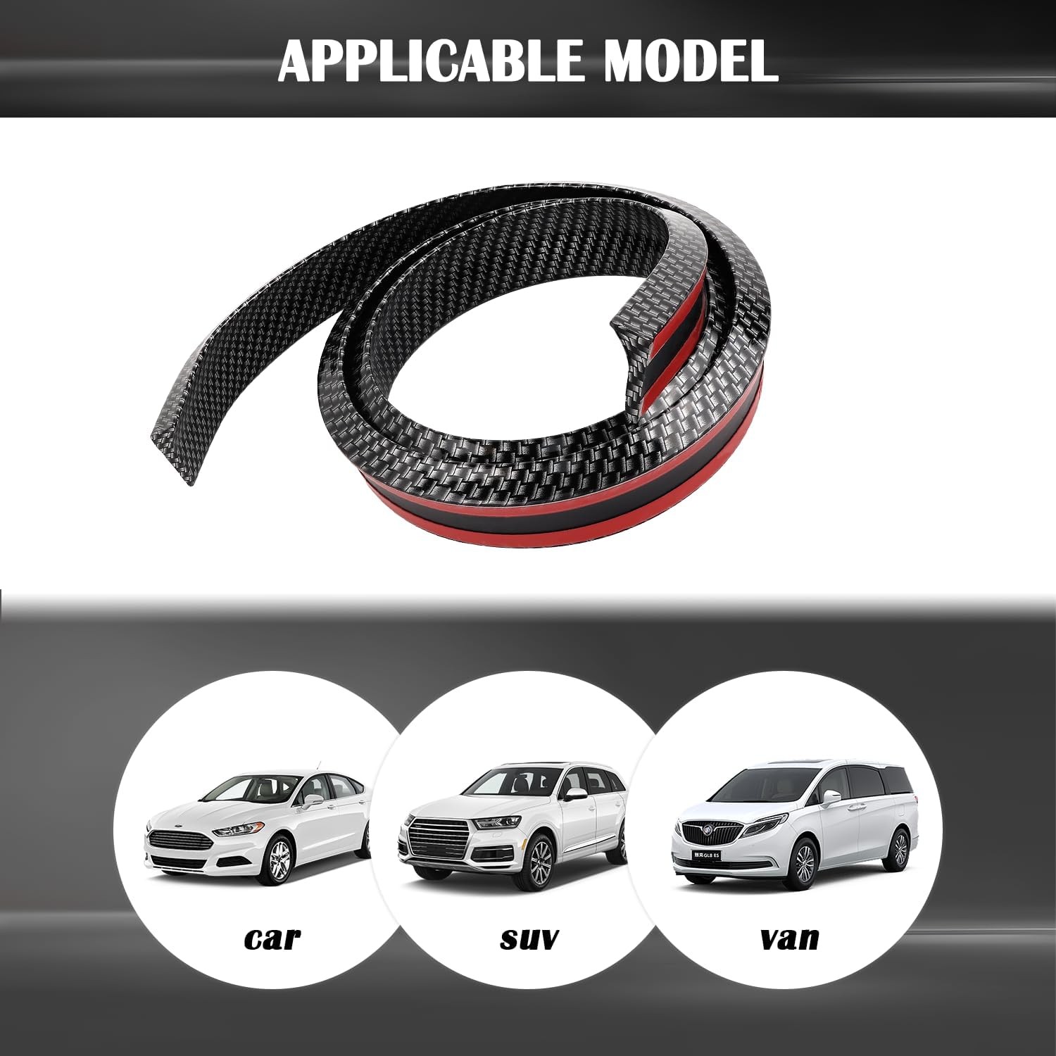 4.9Ft Rear Spoiler – 3D Glossy Roof Spoiler Trunk Material Type: Carbon Fiber