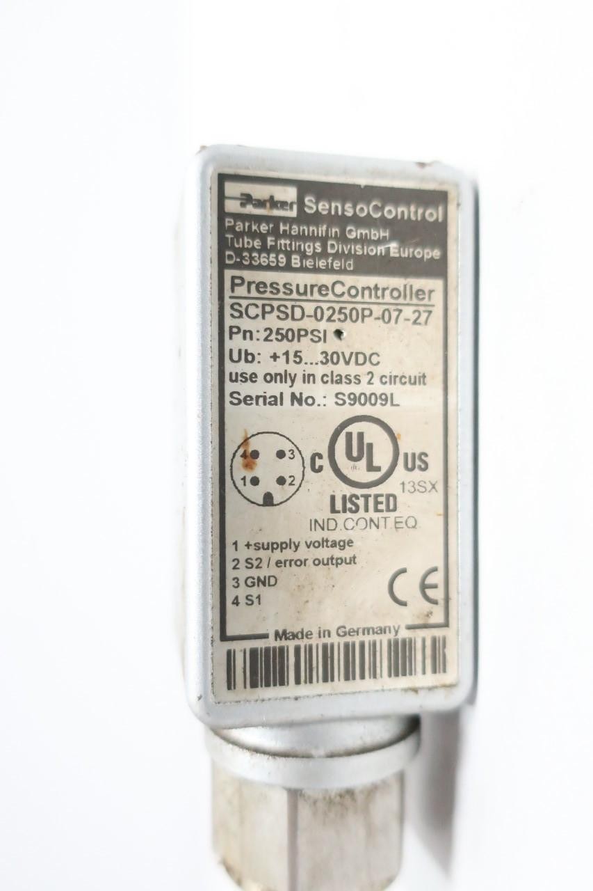 Parker SCPSD-0250P-07-27 Pressure Controller 250psi 15-30v-dc